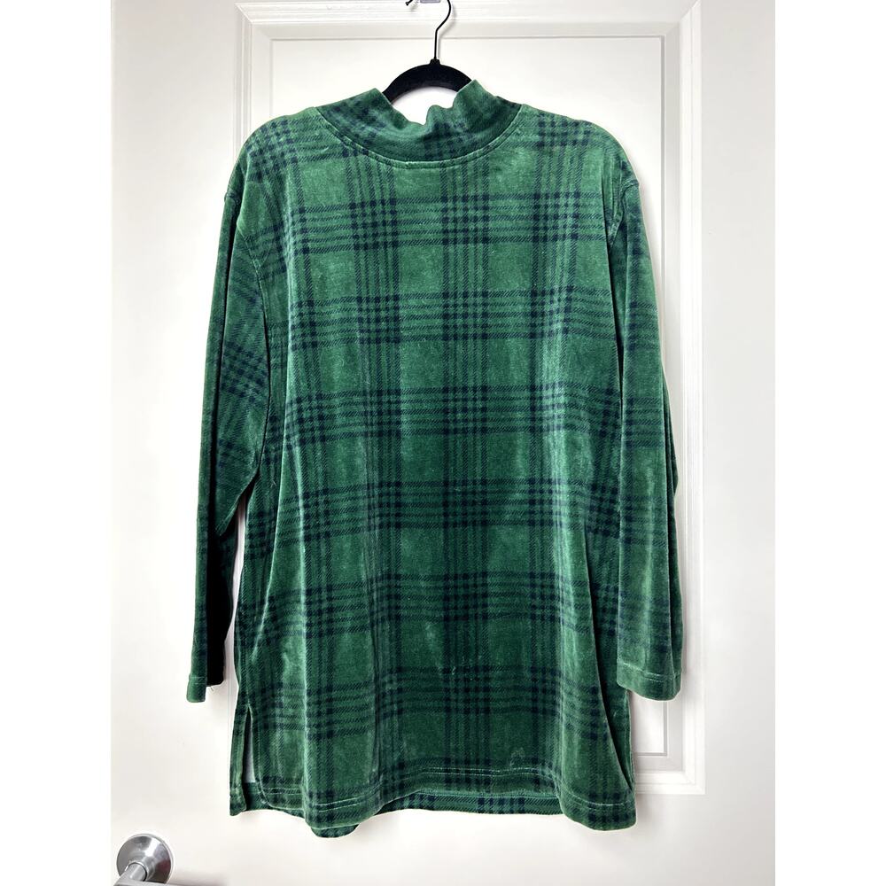 70's bolo spirit plaid mini long sleeve mini dress size l